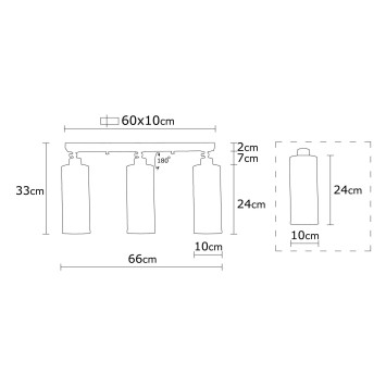 Lámpara de techo Amasra-N-986 oro negro metal 66x10x33 cm - 8681875574104