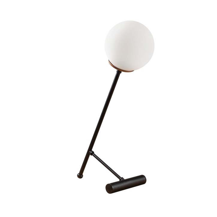 Lámpara de mesa Golf-5021 blanco negro metal vidrio 30x30x51 cm