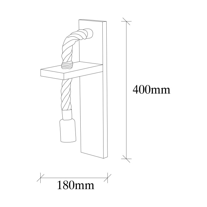 Lámpara de pared Erebos-122-A madera madera 11x17x40 cm