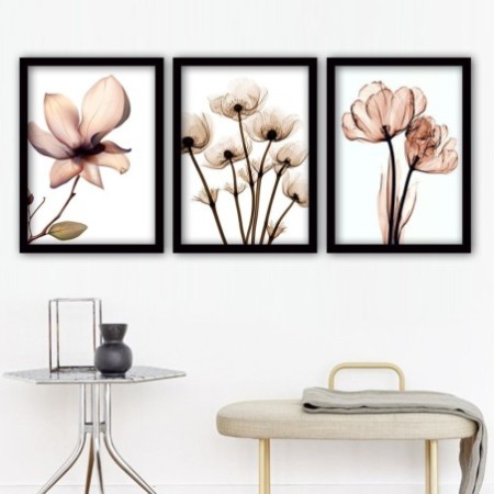 Cuadro decorativo enmarcado 3SC157 multicolor 35x45 cm (3 piezas)