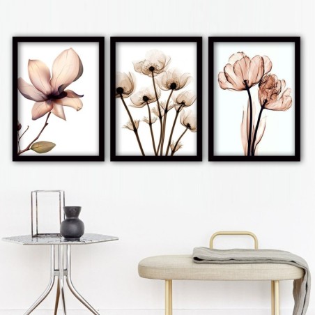 Cuadro decorativo enmarcado 3SC157 multicolor 35x45 cm (3 piezas)