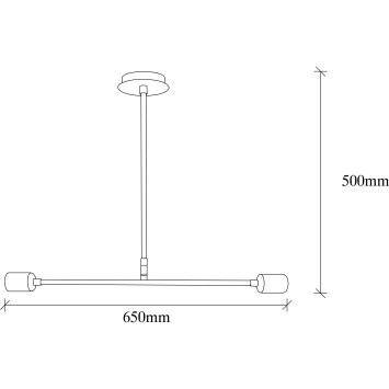 Lámpara de techo Flower-160-AV negro metal 65x12x50 cm - 8681875877212