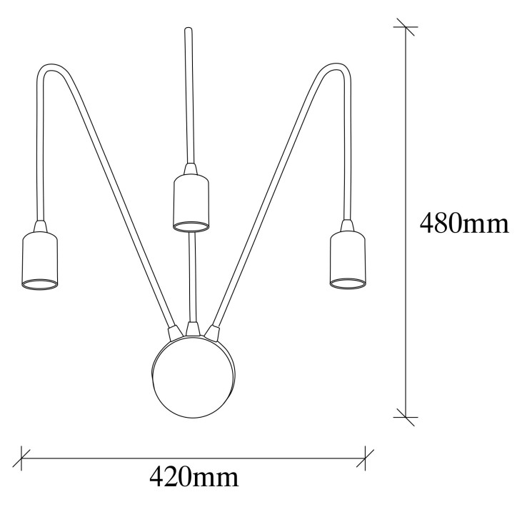 Lámpara de pared Kunduz-3276 oro cobrizo metal 42x20x48 cm