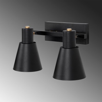 Lámpara de pared Funnel-13092 oro negro metal vidrio 38x21x21 cm - 8683743269853