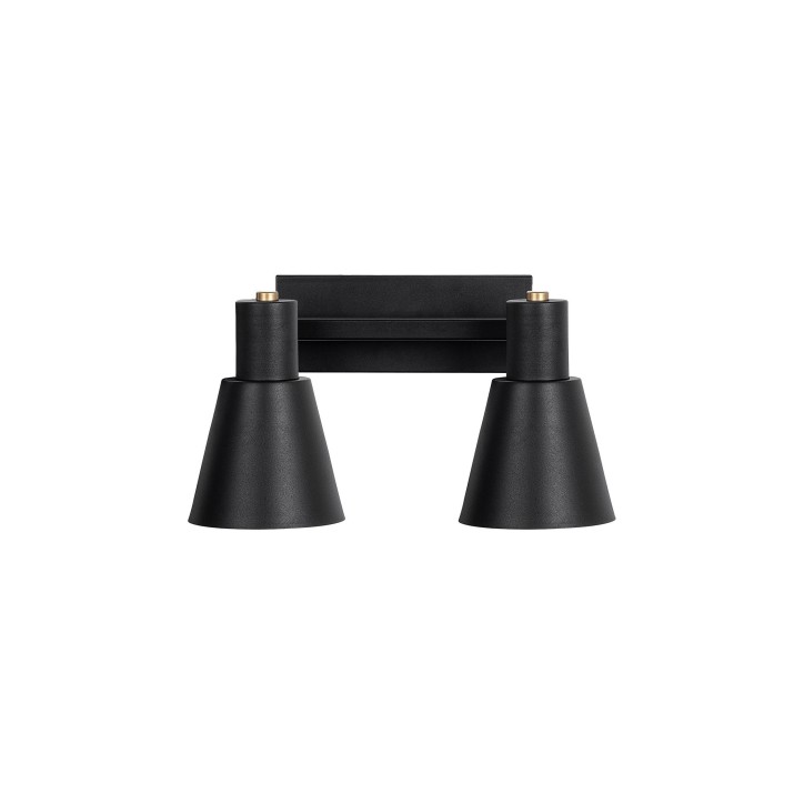 Lámpara de pared Funnel-13092 oro negro metal vidrio 38x21x21 cm