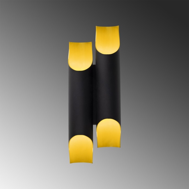 Lámpara de pared Efsun-580-A negro hierro vidrio 160x12x45 cm