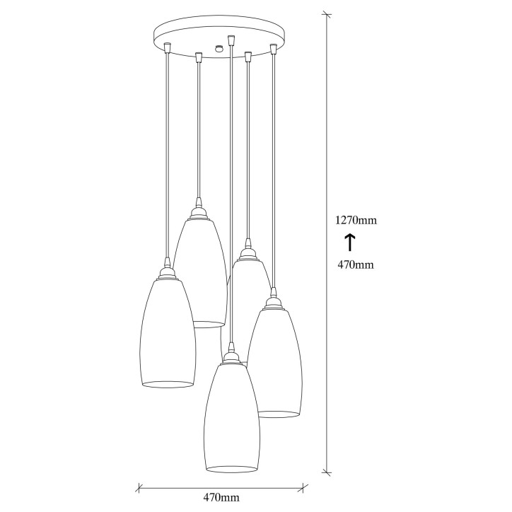 Lámpara de techo Smoked-042 humo metal vidrio 47x47x127 cm