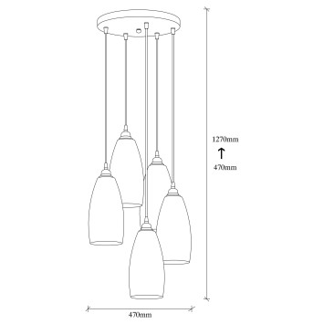 Lámpara de techo Smoked-042 humo metal vidrio 47x47x127 cm - 8681875991765