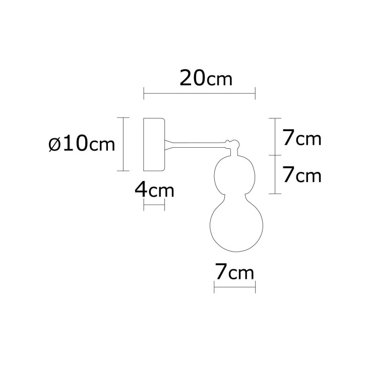 Lámpara de pared Afrodisias-N-822 natural madera diámetro 10x14 cm