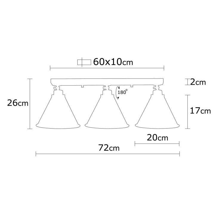 Set lámpara de techo y pared Berceste-Set1 negro metal diámetro 20x56 cm