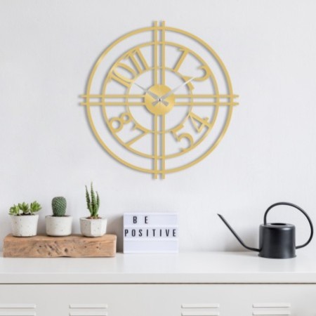 Reloj de pared metal Metal Wall Clock 33 oro 49x49 cm