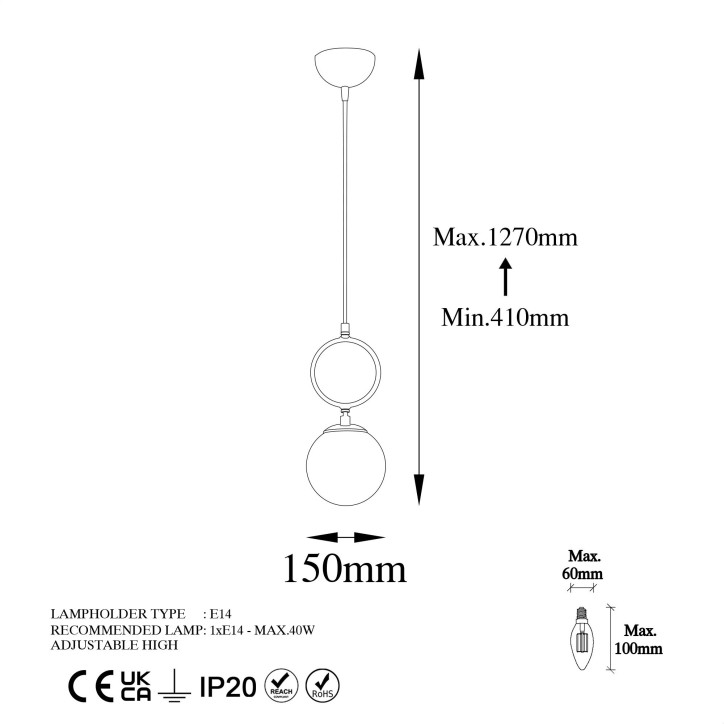 Lámpara de techo Ring-13433 oro metal 15 cm