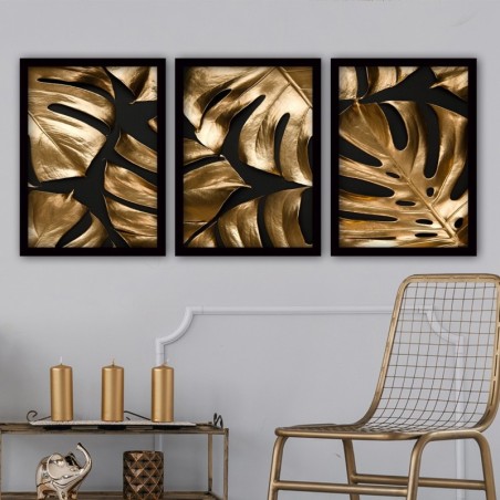 Cuadro decorativo enmarcado 3SC54 multicolor 35x45 cm (3 piezas)