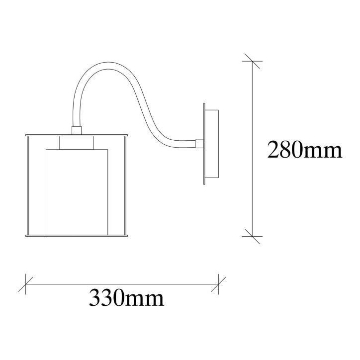 Lámpara de pared Swank-702-A negro metal 15x33x28 cm