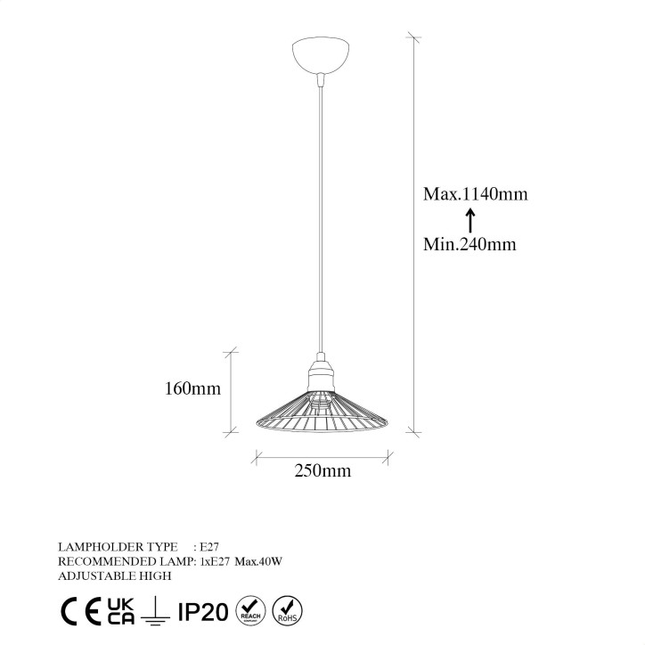 Lámpara de techo Kila-11310 negro oro cobrizo metal