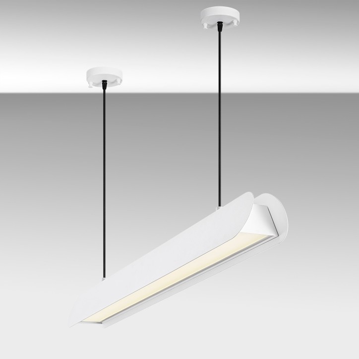 Lámpara de techo Ens-White blanco metal 109 cm