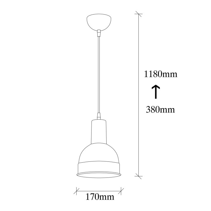 Lámpara de techo Berceste-183WHITE-S blanco metal 17x17x118 cm