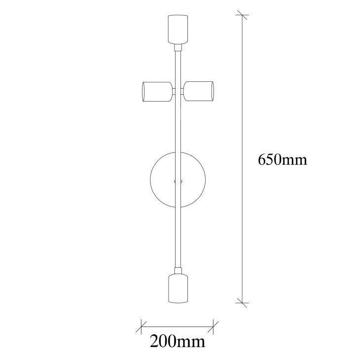 Lámpara de pared Bedside-3167 blanco metal 20x15x62 cm