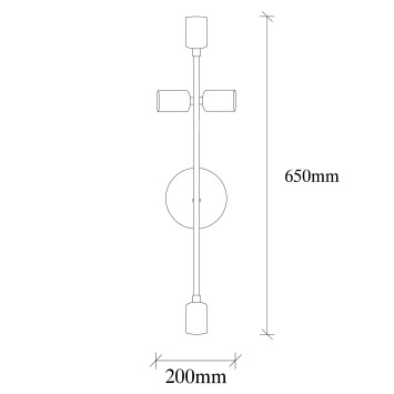 Lámpara de pared Bedside-3167 blanco metal 20x15x62 cm - 8681875944433