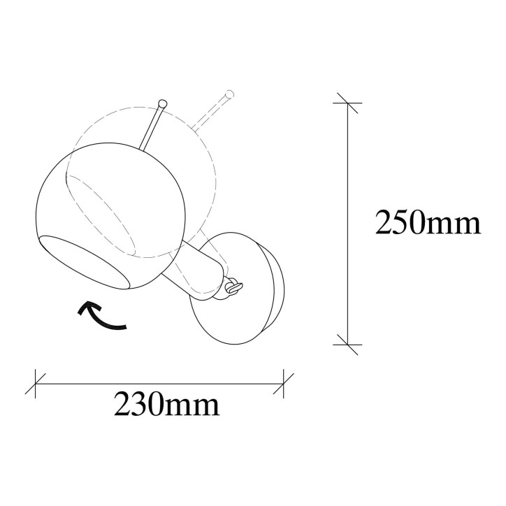 Lámpara de pared Sivani-MR-660 cobre negro hierro 15x23x25 cm