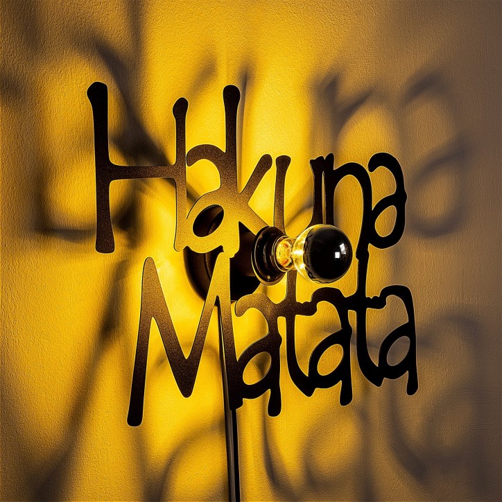 Lámpara de pared Hakuna Matata V2 negro metal 50x34x9 cm