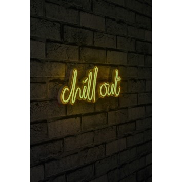 Iluminación LED decorativa de plástico Chill Out amarillo 39x14x2 cm