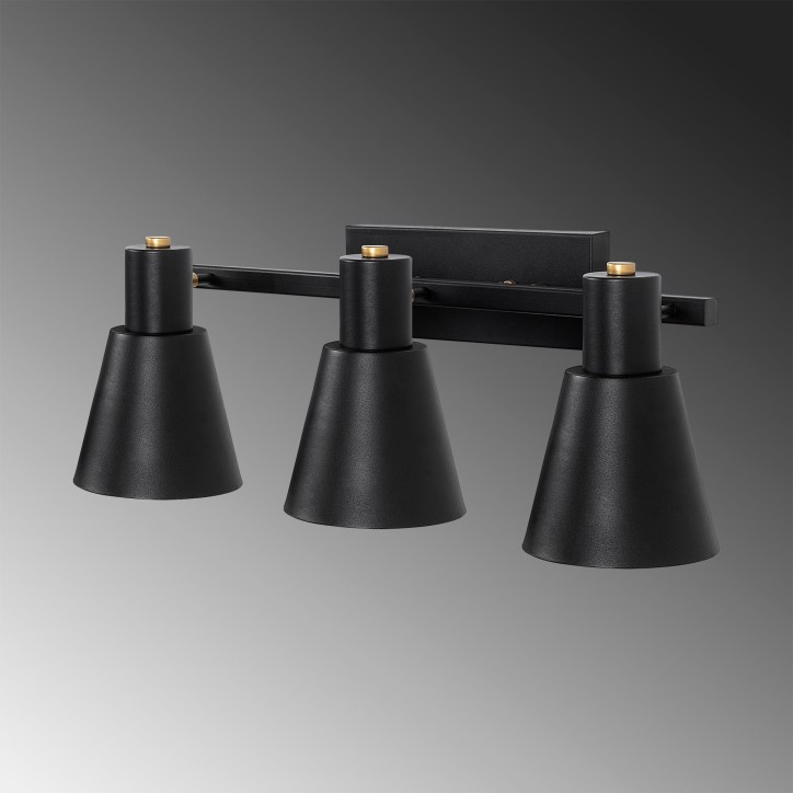 Lámpara de pared Funnel-13094 negro oro cobrizo metal vidrio 60x21x21 cm