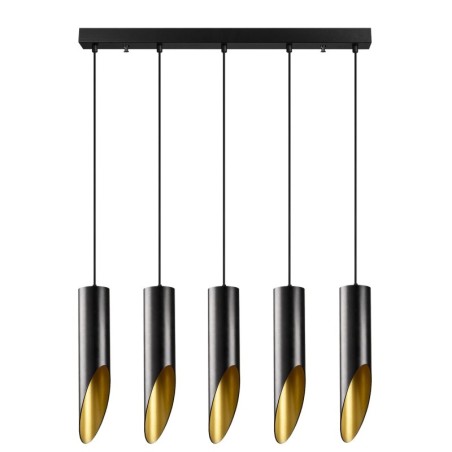 Lámpara de techo Kesik-6931 oro negro metal 75x8x138 cm