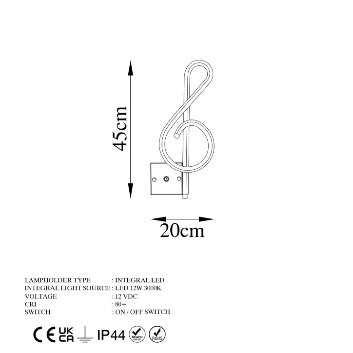 Lámpara de pared Gurses-13271 oro metal 20 cmx45x 3 cm