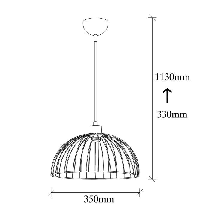 Lámpara de techo Beybisi-6361 oro cobrizo metal 35x35x33 - 113 cm