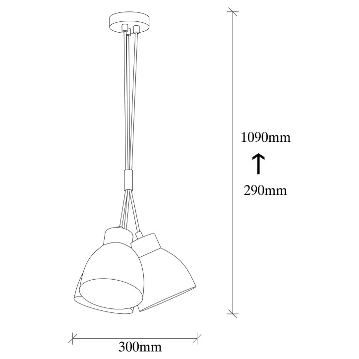 Lámpara de techo Sivani-MR-308 cobre metal diámetro 30x109 cm