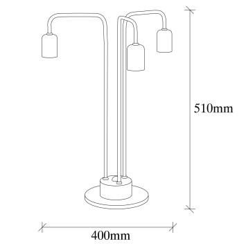 Lámpara de mesa Mum-3522 negro metal 40x40x51 cm - 8682870843806