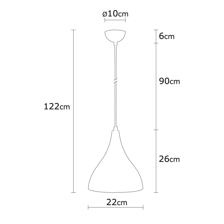 Lámpara de techo Berceste-N-1396 blanco metal diámetro 22x122 cm