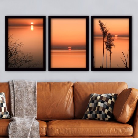 Cuadro decorativo enmarcado 3SC55 multicolor 35x45 cm (3 piezas)