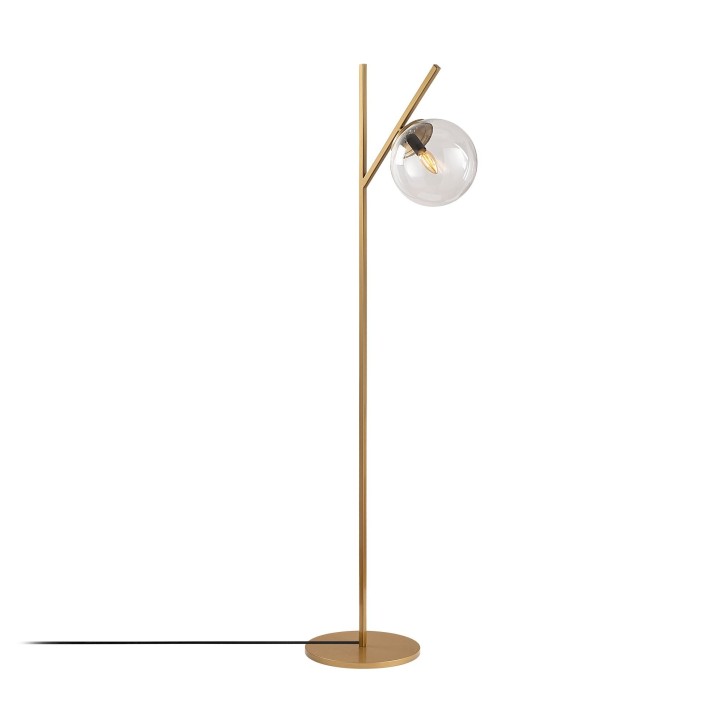 Lámpara de pie Fork-13029 oro metal vidrio 31x45x152 cm