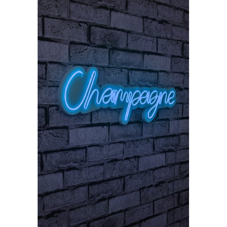 Iluminación LED decorativa de plástico Champagne azul 60x18x2 cm