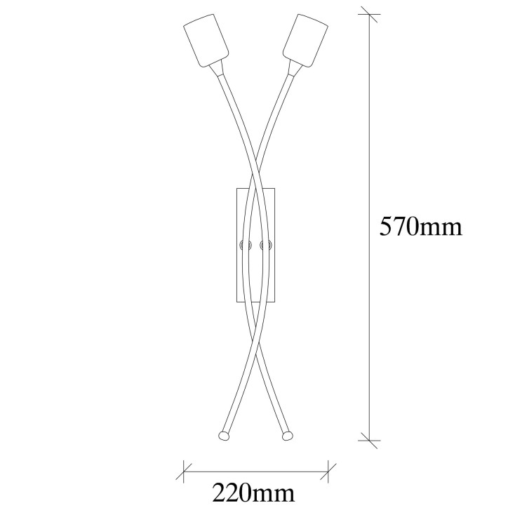 Lámpara de pared Banana-3187 oro cobrizo metal 22x9x57 cm