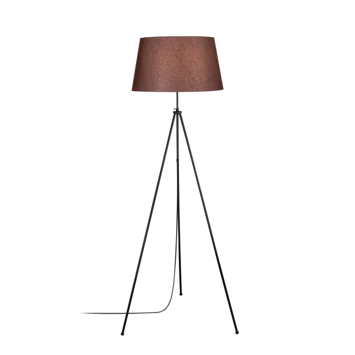 Lámpara de pie Tripod-4053 marrón oscuro metal 65x65x165 cm