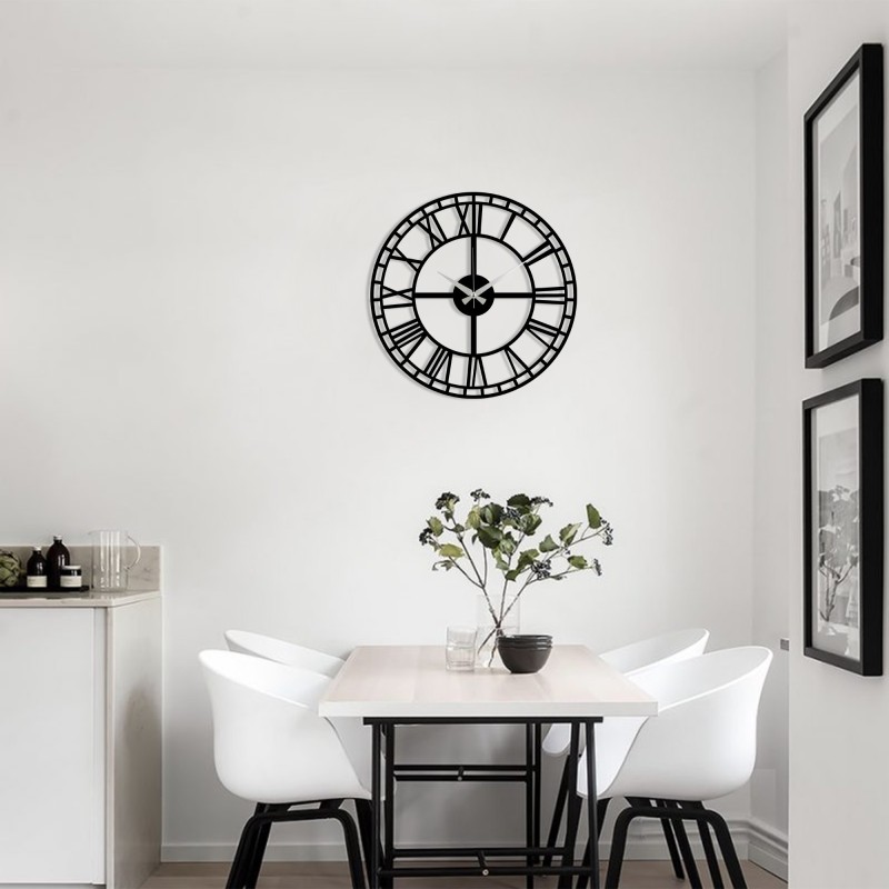 Reloj de pared metal Metal Wall Clock 2 negro 48x48 cm