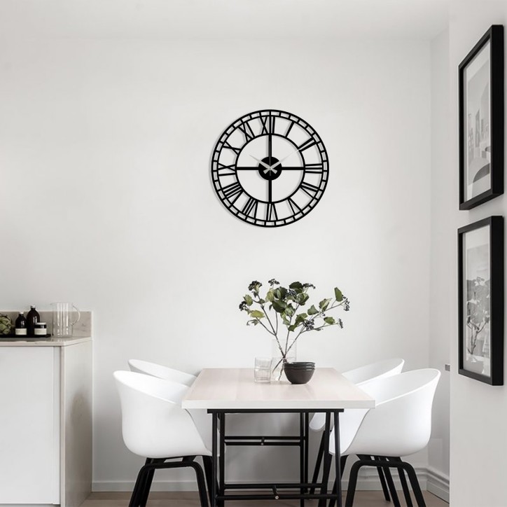 Reloj de pared metal Metal Wall Clock 2 negro 48x48 cm