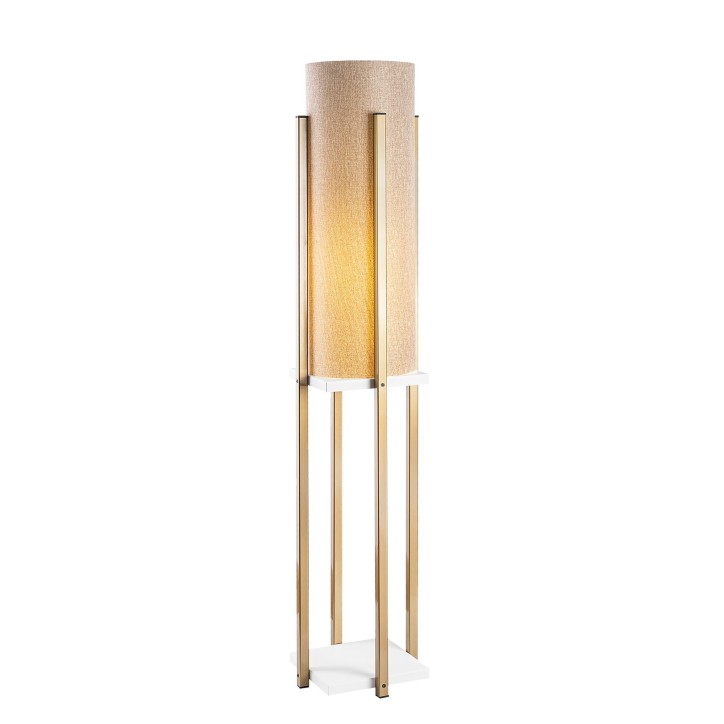 Lámpara de pie 7134-White, Gold oro blanco metal diámetro 20x64 cm