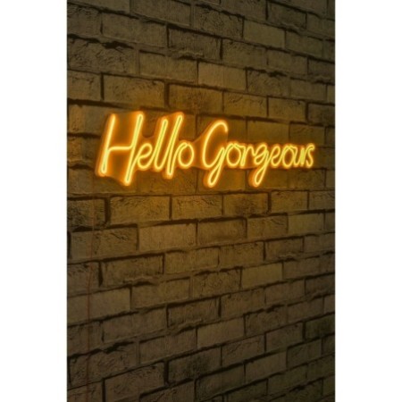 Iluminación LED decorativa de plástico Hello Gorgeous amarillo 75x18x2 cm