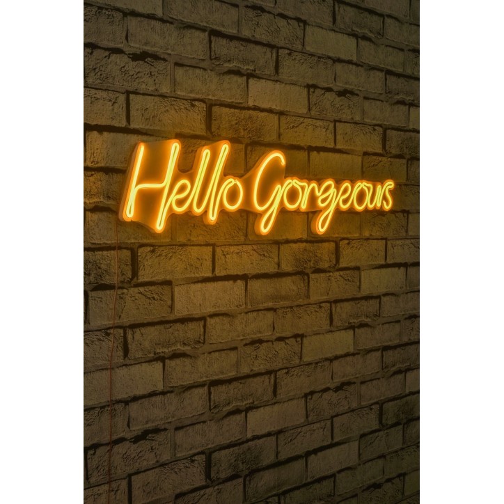 Iluminación LED decorativa de plástico Hello Gorgeous amarillo 75x18x2 cm