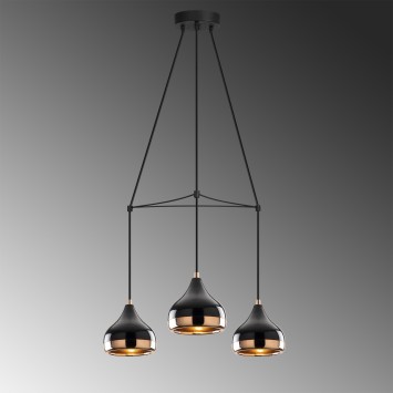 Lámpara de techo Yıldo-6881 cobre negro hierro diámetro 54x174 cm - 8681875502664