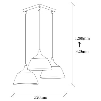 Lámpara de techo Dodo-6071 negro metal 52x52x128 cm - 8682870090002