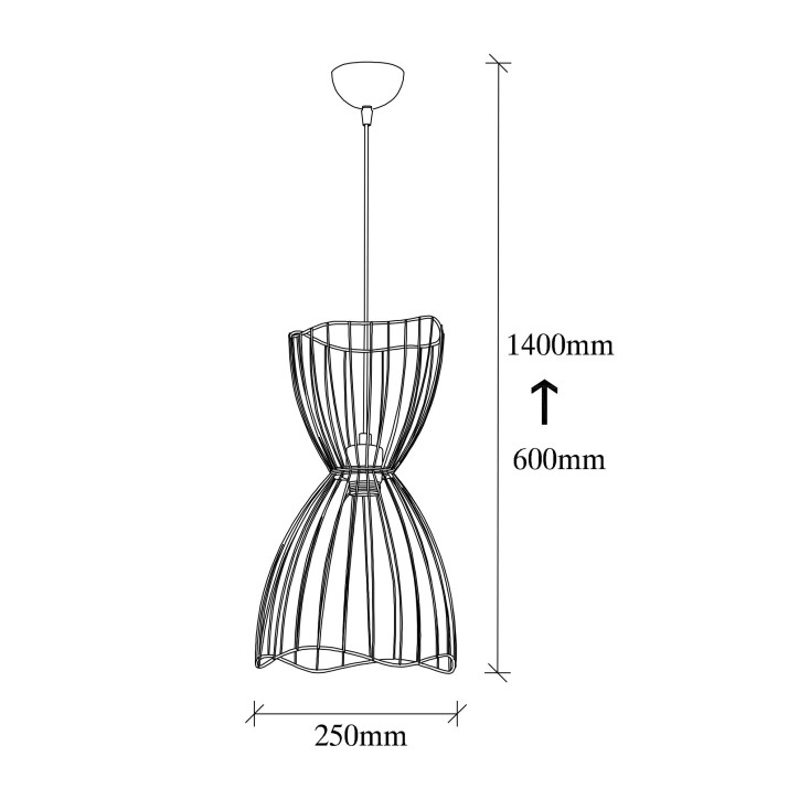 Lámpara de techo Zeyno-6411 oro cobrizo metal 25x25x60 - 140 cm