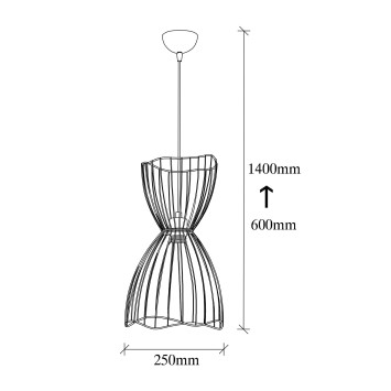 Lámpara de techo Zeyno-6411 oro cobrizo metal 25x25x60 - 140 cm - 8682870165939