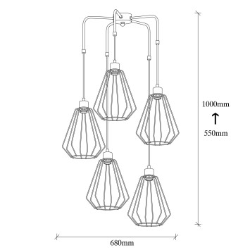 Lámpara de techo Kese-4556 negro metal diámetro 68x100 cm - 8681875468342