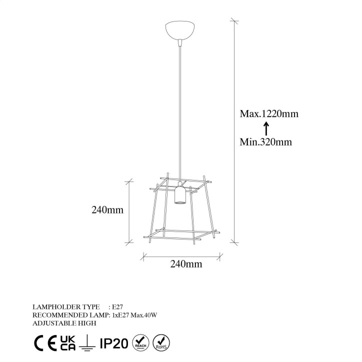 Lámpara de techo Coman-11270 negro oro cobrizo metal