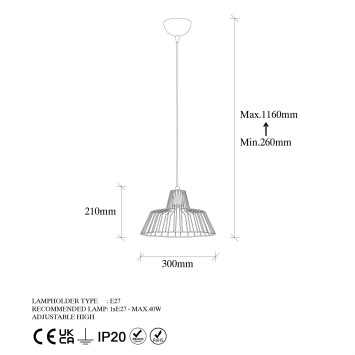 Lámpara de techo HAKCU-11955 oro brillante metal 30x30x116 cm - 8683342834988